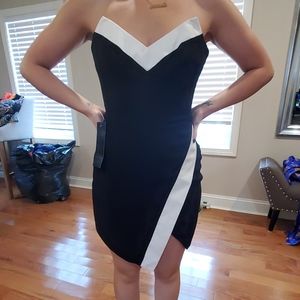 NWT bebe black and white dress